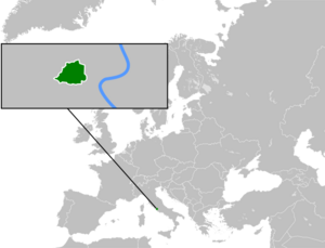 Ватикан на карте Европы