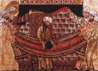 Мухаммед повторно устанавливает Чёрный камень в 605 году (Миниатюра из «Джами ат-таварих» Рашида ад-Дина, ок. 1315, период Ильханидов)