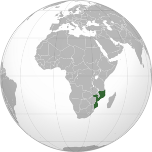 Мозамбик на карте мира