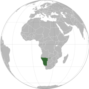 Намибия на карте мира