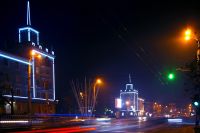 Ночной Луганск. Улица Советская