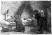 Пациенты, страдающие от холеры в Юре во время эпидемии 1854 года, с участием доктора Гаше. Карандашный рисунок Арман Готье, Париж, 1859