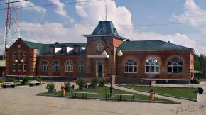 Здание железнодорожного вокзала в Потьме