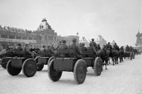 RIAN archive 669659 Soviet troops head to front lines after 1941 Red Square parade.jpg
