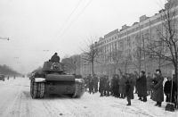 RIAN archive 669663 Soviet troops head to front lines after 1941 Red Square parade.jpg