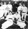 Рахманинов с Сатиными и друзьями семьи в Ивановке, середина 1890-х годов.