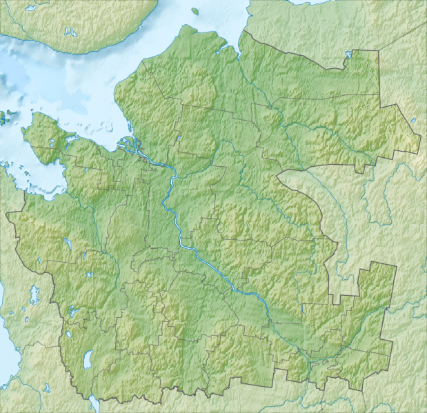 Файл:Relief Map Archangelsk Oblast mainland.png