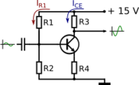 Схема транзисторного каскада с общим эмиттером