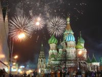 Новогодний фейерверк, Красная площадь, Москва