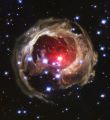 Звезда V838 Mon. В январе 2002 года внешняя оболочка звезды внезапно расширилась, сделав эту звезду самой яркой во всём Млечном Пути. Затем её яркость вновь внезапно ослабла. Подобную звёздную вспышку астрономам ранее наблюдать не доводилось.