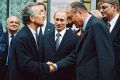 Юрий Темирканов с Президентом Франции Жаком Шираком и Президентом России Владимиром Путиным, 1 июля 2001 года