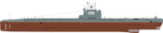 Силуэт подводной лодки проекта 613 без артиллерийского вооружения.
