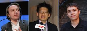 Слева направо: Чад Херли, Стив Чен и Джавед Карим, основатели YouTube