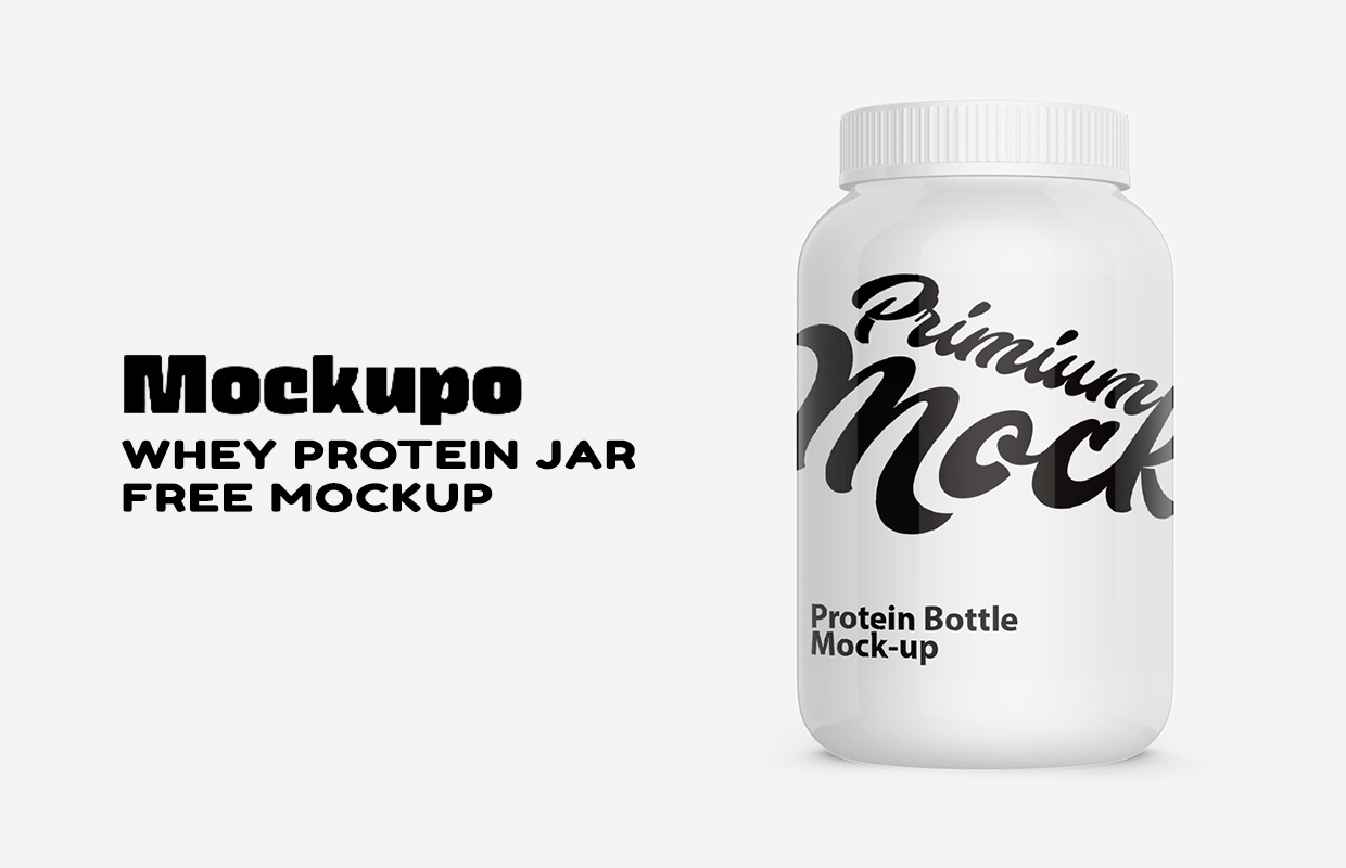 Download Free Whey Protein Jar Mockup ~ rpstock