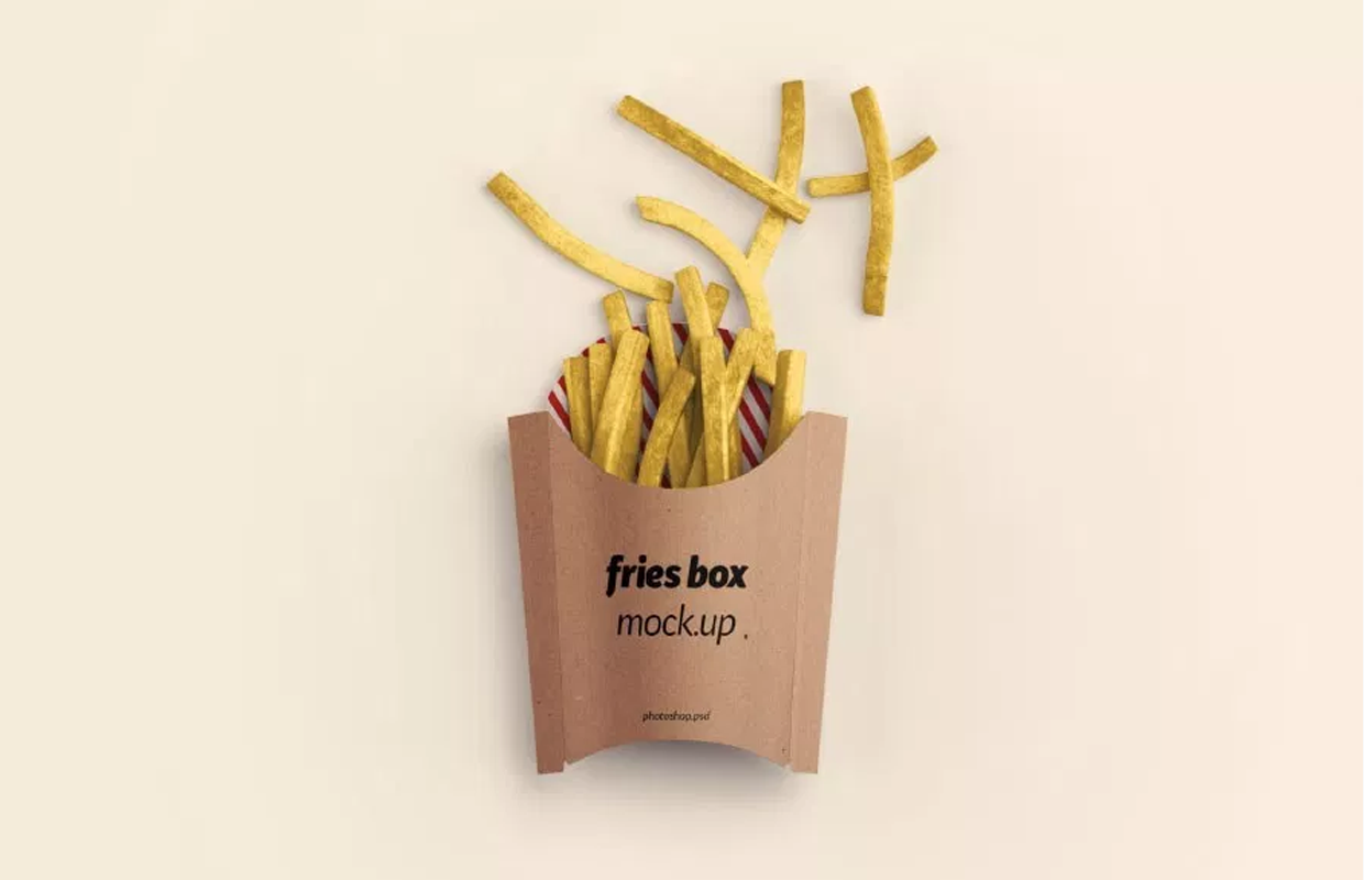 Download Free Fries Box PSD Mockup ~ rpstock