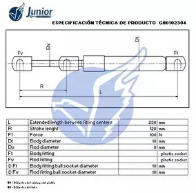 Фото GH0102304 Газовая пружина JUNIOR {forloop.counter}}