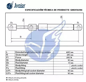 Фото GH0254204 Газовая пружина JUNIOR {forloop.counter}}