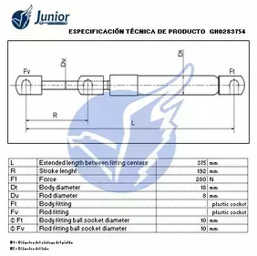 Фото GH0283754 Газовая пружина JUNIOR {forloop.counter}}