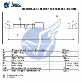 Фото GH0313704 Газовая пружина JUNIOR {forloop.counter}}