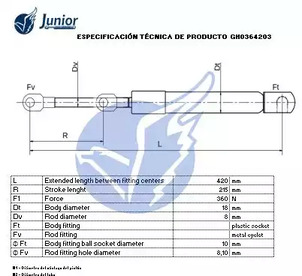 Фото GH0364203 Газовая пружина JUNIOR {forloop.counter}}