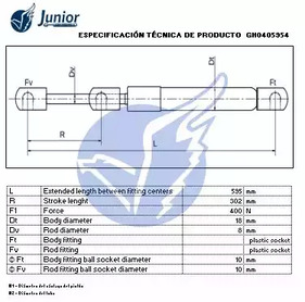 Фото GH0405954 Газовая пружина JUNIOR {forloop.counter}}