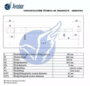 Фото GH0615154 Газовая пружина JUNIOR {forloop.counter}}