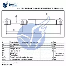 Фото GH0645654 Газовая пружина JUNIOR {forloop.counter}}