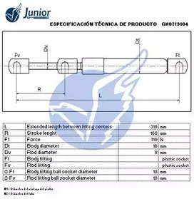 Фото GH0713104 Газовая пружина JUNIOR {forloop.counter}}