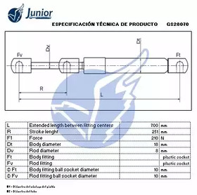 Фото GS28070 Газовая пружина JUNIOR {forloop.counter}}