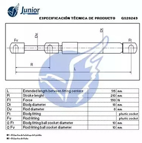 Фото GS28249 Газовая пружина JUNIOR {forloop.counter}}