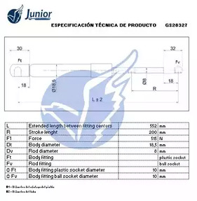 Фото GS28327 Газовая пружина JUNIOR {forloop.counter}}