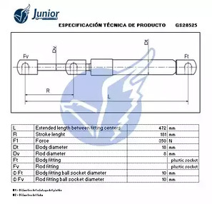 Фото GS28525 Газовая пружина JUNIOR {forloop.counter}}