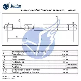 Фото GS28831 Газовая пружина JUNIOR {forloop.counter}}