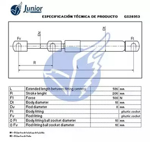 Фото GS28953 Газовая пружина JUNIOR {forloop.counter}}