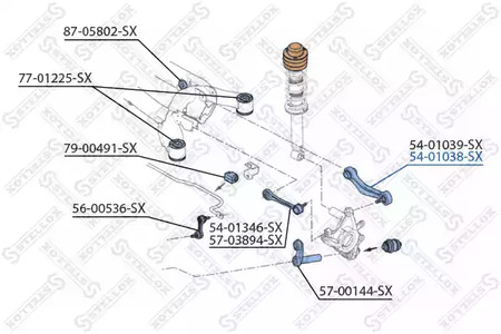 Фото 5401038SX Рычаг независимой подвески колеса STELLOX {forloop.counter}}