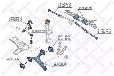 Фото 5701692SX Рычаг независимой подвески колеса STELLOX {forloop.counter}}