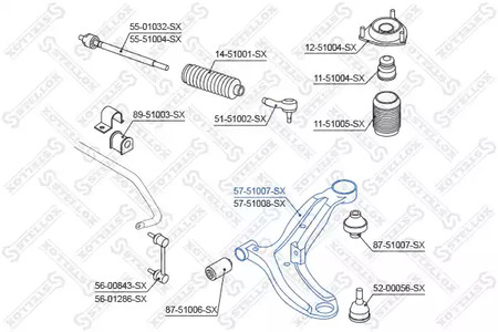 Фото 5751007SX Рычаг независимой подвески колеса STELLOX {forloop.counter}}
