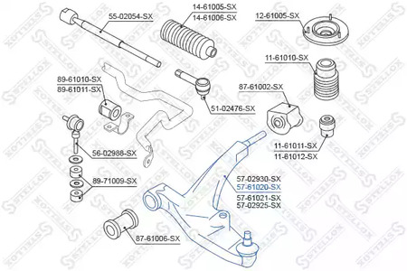 Фото 5761020SX Рычаг независимой подвески колеса STELLOX {forloop.counter}}