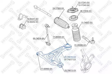 Фото 57-74016-SX Рычаг независимой подвески колеса STELLOX {forloop.counter}}