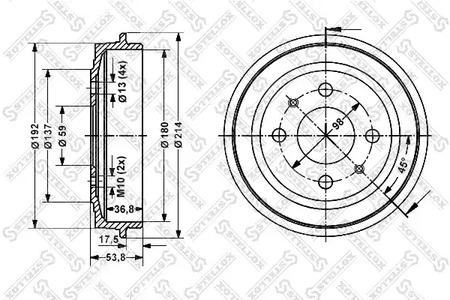 Фото 60252309SX Тормозный барабан STELLOX {forloop.counter}}