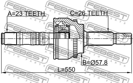 Фото 0114ZZT251A48LH Шарнир FEBEST {forloop.counter}}