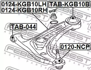 Фото 0124KGB10LH Рычаг независимой подвески колеса FEBEST {forloop.counter}}