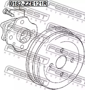 Фото 0182ZZE121R Ступица колеса FEBEST {forloop.counter}}