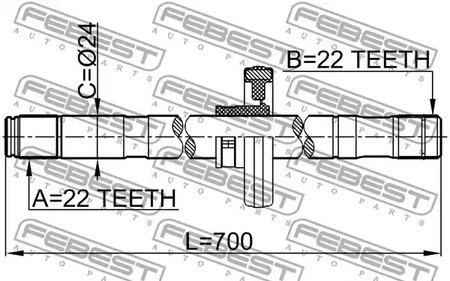 Фото 0212B10ATRH Вал FEBEST {forloop.counter}}