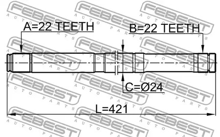 Фото 0212B10MTLH Вал FEBEST {forloop.counter}}