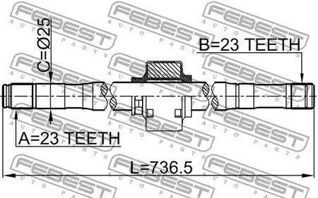 Фото 0212QG16RH Вал FEBEST {forloop.counter}}