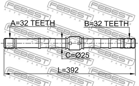 Фото 0212SR20LH Вал FEBEST {forloop.counter}}