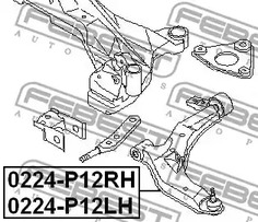 Фото 0224P12RH Рычаг независимой подвески колеса FEBEST {forloop.counter}}