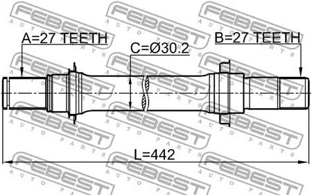 Фото 0312CL7ATRH Вал FEBEST {forloop.counter}}