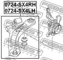 Фото 0724SX4LH Рычаг независимой подвески колеса FEBEST {forloop.counter}}